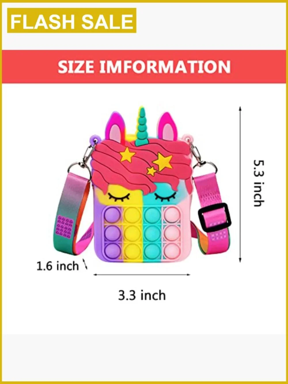 Unicorn Pop Fidget Toy Bag | Push Bubble Shoulder Purse for Girls